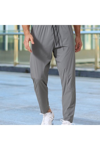 Hombey Erkek Spor Pantolonları - İnce Hacimli Hızlı Kuruyan Kumaş, Esnek Kemerli Bel Ve Yan Cep - Fitness, Koşu, Boksa Uygun Gri