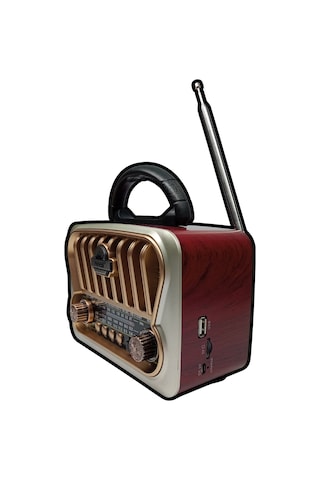 MN6 NS-09 Nostaljik TWS Destekli Ahşap Pilli Radyo