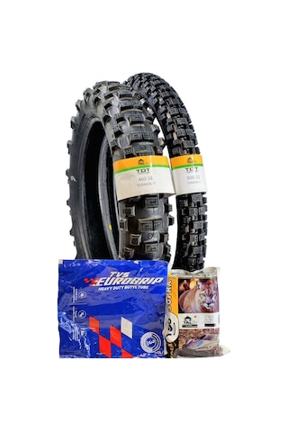 Kawasaki Klx 250 460-18 Tt Ve 300-21 Tt Tubetype Lastik + Iç Lastik Set