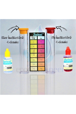 Havuz Suyu Test Kiti Sutest Klor Ph Ölçüm Kiti Sıvılı