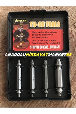 Yu-su Bozuk Vida Sökücü Vida Sökme Klavuzu Ters Diş Klavuz Seti