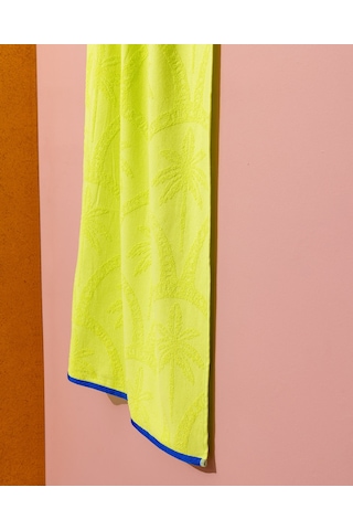 Madame Coco Palmie %100 Pamuk Plaj Havlusu - Yeşil - 70x150 Cm 8684427222850 Yeşil