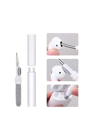 Airpod Temizleme Kiti, Süngerli 3'ü 1 Arada Airpod Temizleyici Kalem, Kablosuz Kulaklıklar Temiz Kalem, Toz Giderme K