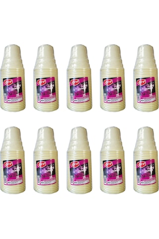 Roll-up Party Dreams Parti Davet Piknik Renkli Plastik Sert Mika Bardak - Sarı - 25'li 10 Paket Sarı