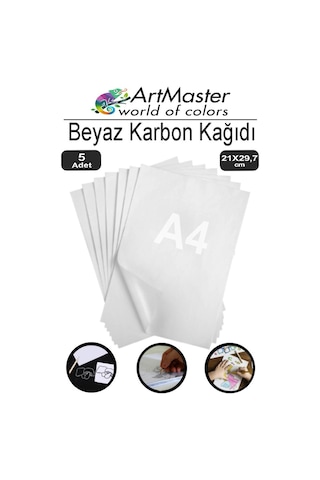 Karbon Kağıdı A4 Beyaz 5 Adet 21x29,7 Cm Transfer Kağıdı Kopya Kağıdı Renkli Karbon Kağıdı
