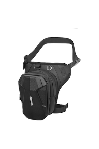 Rz566 Genişleyebilir Dayanıklı Motosiklet Bacak Bel Omuz Çantası Siyah