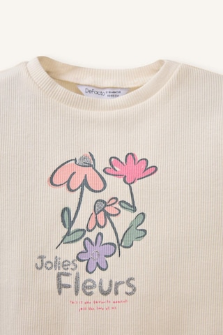 Defacto Bisiklet Yaka Floral Fitilli Kaşkorse Uzun Kollu Tişört Kız Bebek H3000a526smwt47 Beyaz-wt47
