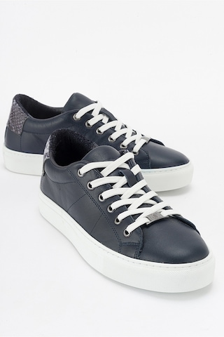 Luvishoes Ayverıe Lacivert Hakiki Deri Kadın Sneakers Lacivert