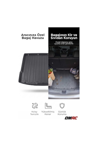 Citroen C5 Aircross 2025+ Uyumlu Araca Özel Kauçuk Tpe Bagaj Havuzu Siyah Üst Kademe İçin
