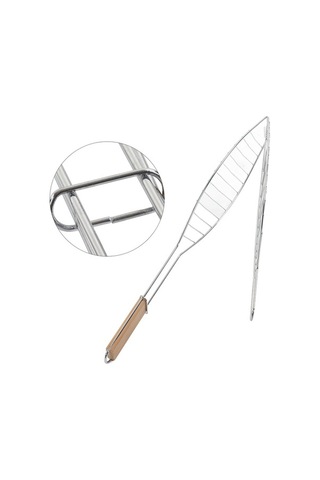 Fortunelane Çelik Işınlanmış Çok Amaçlı Izgara Sepeti, Ahşap Saplı, Taşınabilir, Balık-içek-makarna İçin, Kamp Ve Piknik Uygun Ço Çok Renkli