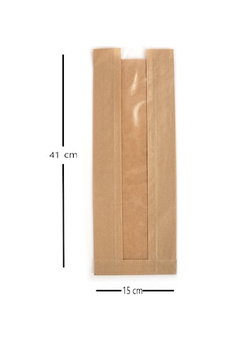 Anadolu Kağıtçılık Pencereli Şamua Kraft Kese Kağıdı 10 Kg 15 Cm X 41 Cm