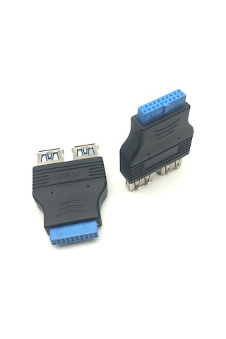 Generic 2 Port Usb 3.0 A Dişi Bağlantı Noktası Hub Anakart 20 Pin Başlık Adaptörü Dönüştürücü Konnektör