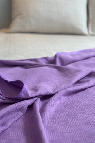 Alla Turca Çift Kişilik Doğal Pamuk Pike Mor