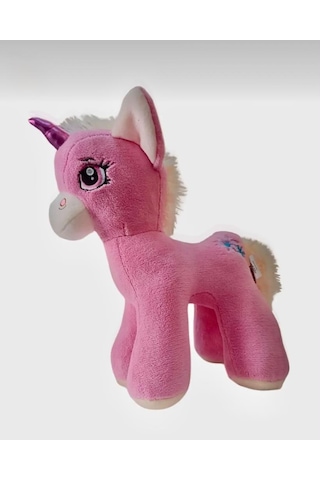 Boynuzlu Pembe At Pony Unicorn 40 Cm Sevimli Konforlu: Peluş Uyku Yastığı Ve Sarılma Arkadaşı Dekoratif Oyuncak