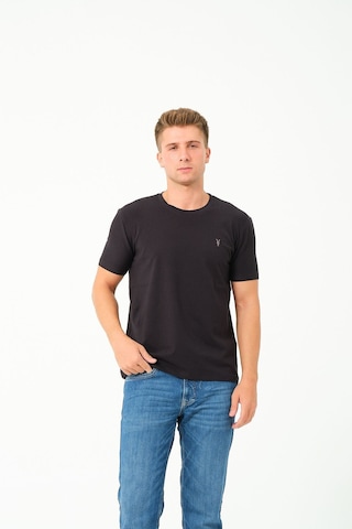 Erkek Basic Göğüs Nakış Detaylı Standart Fit Normal Kesim %100 Pamuk T-shirt Gri Melanj
