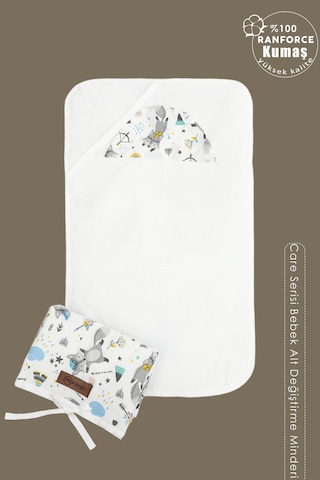 Mordesign Bebek Çanta Alt Açma Minderi Alt Değiştirme Pedi Taşınabilir Bakım Örtüsü Care Tilki Serisi Gri Zg10131-2 Gri