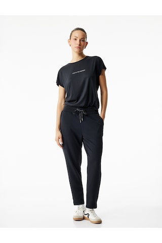 Koton Yüksek Bel Modal Karışımlı Bağcıklı Cepli Jogger Eşofman Altı Siyah 6wak40120nk Siyah