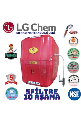 Lg Chem Cool Krmz Montaj Dahil 8lt 5fl 10 Aşama Su Arıtma Cihazı