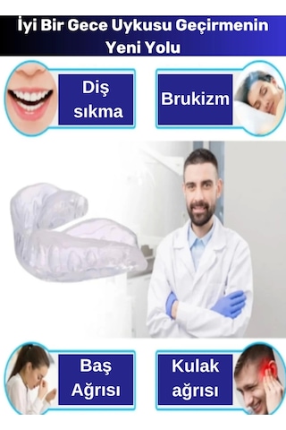 Premium Özel Seri Gece Plağı Çene Diş Sıkma Gıcırdatma Önleyici Koruyucu Diş Aparatı