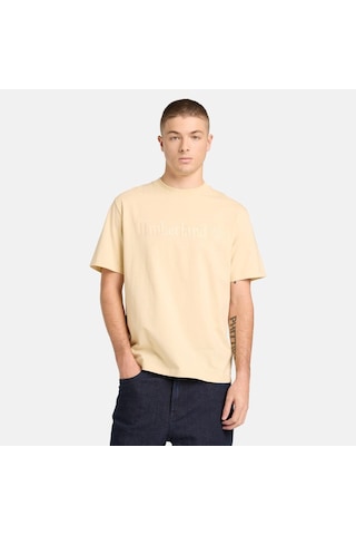Timberland Garment Dye Logo Graphic Erkek T-shirt-32651 Krem