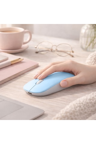 Apple Uyumlu MacBook iPad Bluetooth Şarjlı Mouse Usb Dongle Şarj Kablosu Dahil Sessiz İnce Ve Taşınabilir 13513