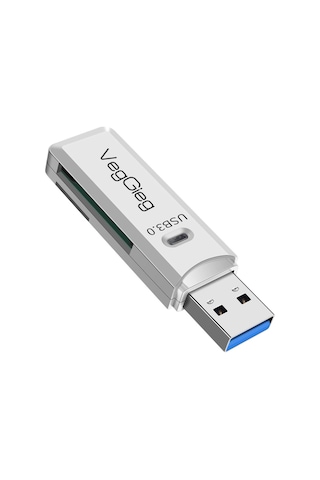 Veggieg Usb 3.0 Sd Ve Micro Sd Hafıza Kart Okuyucu Beyaz