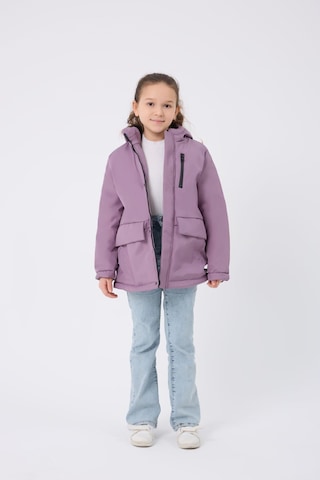 Spor Kız Çocuk Kürklü Su Ve Rüzgar Geçirmez Kapüşonlu 3 Mont Parka-121 Lila
