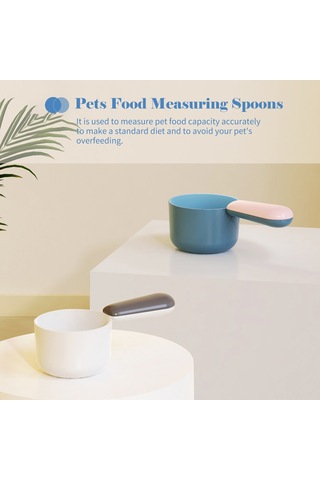 Samdoo Kedi Köpek Besin Ölçü Kaşığı, 100g Kapasite, Plasti K Malzeme, Ev Ve Dışarıda Kullanımı, Doğru Beslenme İçin Ölçüm Spoonu Beyaz