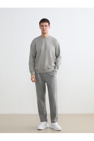 Lcw Vision Gri Bisiklet Yaka Erkek Sweatshirt