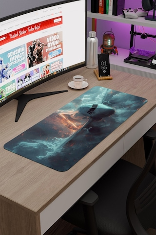 Airplane Uçak Kaymaz Dikişli Kauçuk Oyuncu Mousepad V1 - 70x30 Xl Gaming Mouse Pad Fare Altlığı