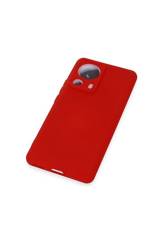 Newface - 574 - Xiaomi Mi 13 Lite Kılıf Nano İçi Kadife Silikon - Edntrend - - Kırmızı