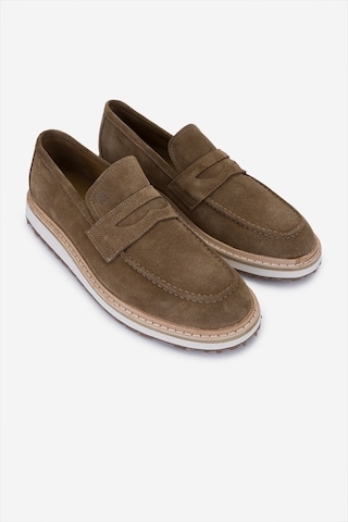 Valmenti Erkek Hakiki Deri Loafer Ayakkabı 325 13153-143 Erk Ayk Y25 Tobacco Suet Kahverengi