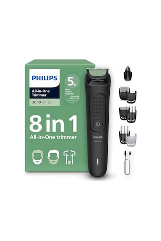 Philips Mg3940/15 8'i 1 Arada Çoklu Bakım Seti Sakal Kılı Burun Süsü Ayarlanabilir Tarak 3-7 Mm + Saç Ve Vücut Tarakları 70 Dk Kablosuz Yıkanabilir Aksesuarlar Şarj Edilebilir