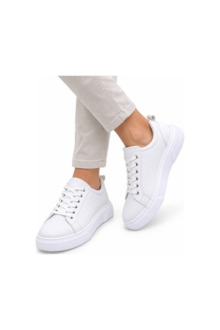 Yalçın Erkek Casual Bağcıklı Ortopedik Rahat Kaymaz Taban Sneaker Ayakkabı Beyaz - 919615758 Beyaz