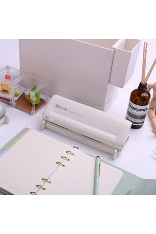 Aubyhe 9173 6 Delikli Delici 10 Adet A4 Kağıt Kapasitesi Ayarlanabilir Ölçü Çubuğu 19/38/51/70mm Aralık Ayarı A4/a5/a6/a7/b5 Vb. Uyumlu Gri Gri