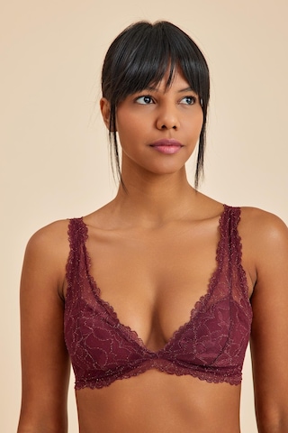 Roma Bordo Balensiz Dantelli Dolgusuz Üçgen Bralet Sütyen bordo