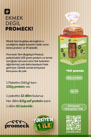 Yüksek Proteinli Tam Buğdaylı Protost Ekmek 365 Gr