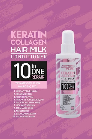 Kimyasal Işlem Görmüş Ve Aşırı Yıpranmış Saçlara Özel Keratin & Collagen Saç Bakım Sütü 200ml