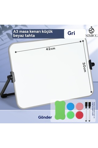 A4 Çift Taraflı Küçük Kara Tahta Silinebilir Kara Tahta Mesaj Çizim Tahtası Beyaz