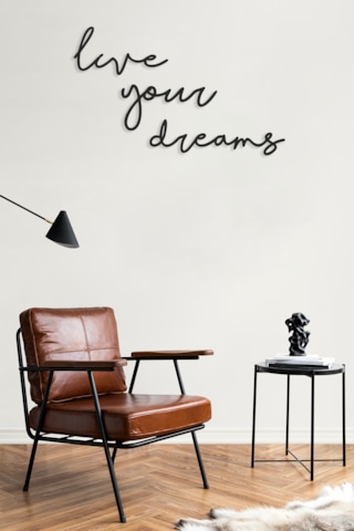 Live Your Dreams Dekoratif Duvar Yazısı Mdf Duvar Dekorasyon