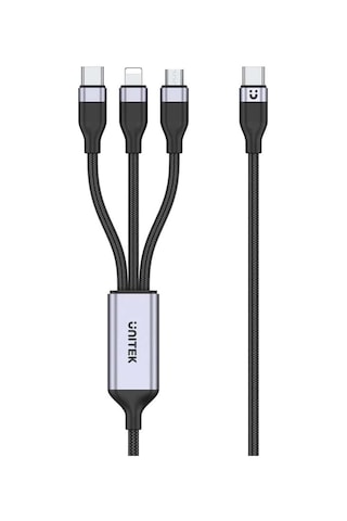Unıtek Type-c 3in1 Hızlı Şarj Kablosu 1.5mt 20w Mıcro Usb, Type-c, Lıghtnıng C14101agy01-1.5m