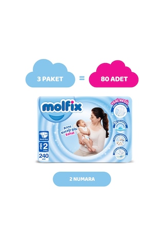 Molfix Bebek Bezi 2 Beden Mini Avantajlı Paket 240 Adet