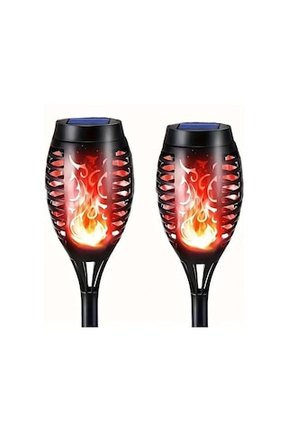 12 Ledli Alevli Solar Bahçe Aydınlatma Bx40