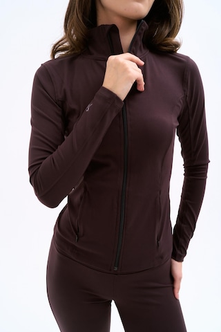 Normal People Mıla - Fermuarlı Spor Ceket /şeftali Dokulu Peach Skin Kumaş Kahve