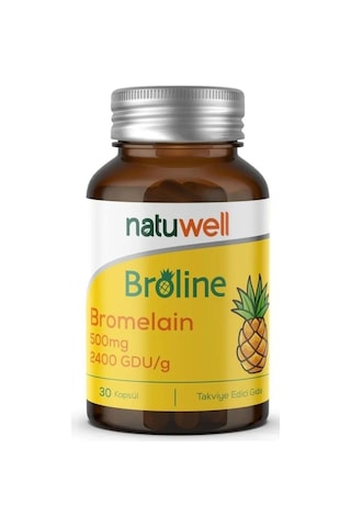 Natuwell Broline Bromelain İçeren Takviye Edici Gıda 30 Kapsül Natuwell Broline Bromelain İçeren Takviye Edici Gıda 30 Kapsül