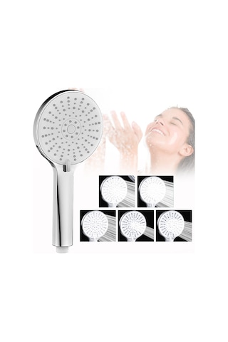 Mufunye 5 Modlu Yüksek Basınçlı Su Tasarruflu Duş Başlığı - 4.7 İnç Büyük Panel, Otomatik Temizlenir Nozzle, Ev/hotel Banyo Kullanıma Uygun Krom
