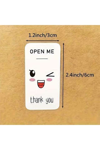 Store 100 Adet Gülen Yüzlü Thank You Etiketi - Hediye, Kargo, Paketleme Stickerı Çok Renkli