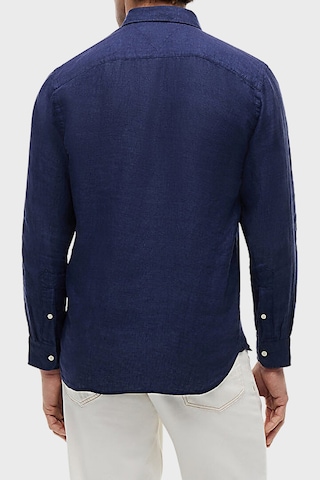 Tommy Hilfiger Keten Regular Fit Uzun Kollu Gömlek Erkek Gömlek Mw0mw41530 Dcc Lacivert