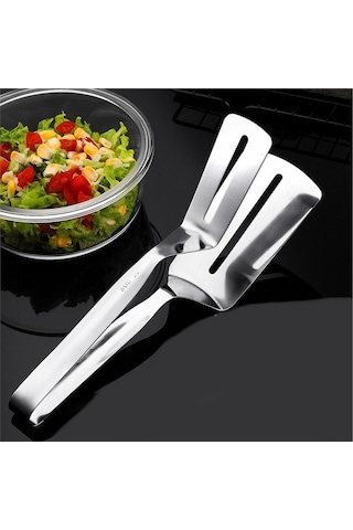 Cc Globall Paslanmaz Çelik Çift Taraflı Et Spatula Maşası