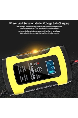 Dancemonkey 12v Akıllı Motosiklet Akü Şarj Cihazı, Dijital Ekranlı